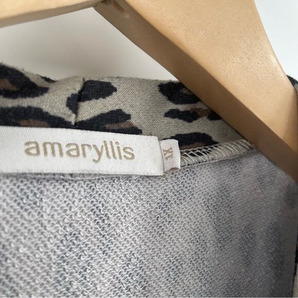 AMARYLLIS Cardigan Leopard Open With Pockets Animal Print Long Sleeve Size 1X - Picture 5 of 12